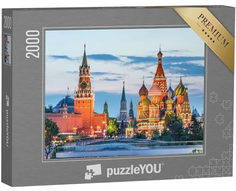 puzzleYOU: Puzzle 2000 Teile „Kreml und Basilius-Kathedrale auf dem Roten Platz, Moskau, Russland“ – aus der Puzzle-Kollektion Städte, Kirchen