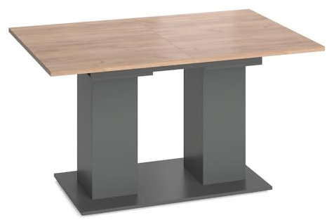 Vicco Tavolo da pranzo allungabile Dix, Antracite/Quercia dorata, 140 x 90 cm