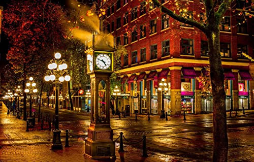 LHJOYSP jigsaw puzzles for adults 1000 pieces City Street Buildings Canada Lights Vancouver Night City Vancouver Canada Vancouver British Columbia 75x50cm