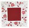 Tischläufer Tischdecke Mitteldecke Tischband gestickt Rosen Rot Weiss Silber Grau (30 x 30, Rot/Weiss)