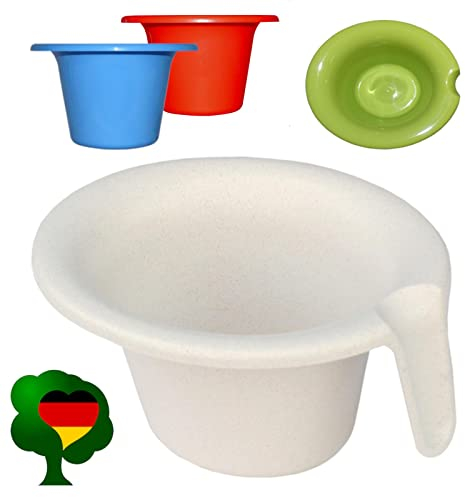 Kabea Abhaltetöpfchen Abhato für Windelfrei, Oval mit Griff (Original Asia- / China- Töpfchen Nachfolgemodell) zum Abhalten für Babys (aus Bio-Kunststoff, Creme gesprenkelt)