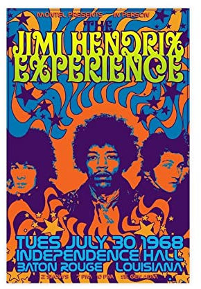 The Jimi Hendrix Experience Retro Classic Music Singer Cover 1 Canvas Poster Wall Art Decor Print Picture Paintings for Living Room Bedroom Decoration Unframe:12x18inch(30x45cm)