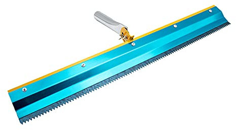LeTkingok Raclette Crantée en Acier Inoxydable, Outils à Main de Construction de Râteau à Nivellement Automatique en Ciment époxy 3/5/8MM (5MM)