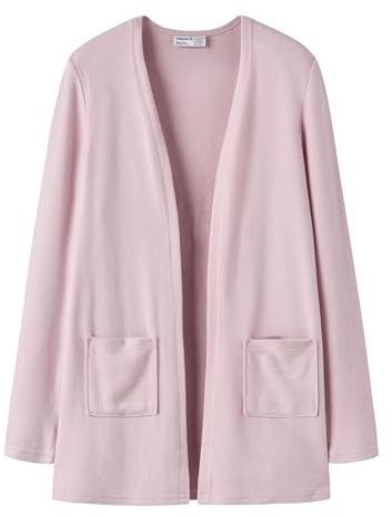 NAME IT Mädchen Nkfvicti Ls Knit Card L Noos Strickjacke, Burnished Lilac, 50 EU