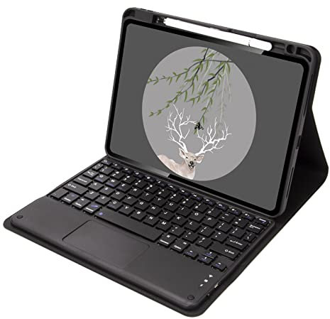 GUPENAA Funda con Teclado para Xiaomi Pad 5/5 Pro 11, Teclado Bluetooth Magnéticamente Desmontable con Trackpad y Soporte para Lápices Incorporado,Negro