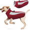 Hjyokuso Hundemantel Wasserdicht, Hunde Wintermantel, Hundejacke für Kleine Mittel Große Hunde, Winddichte Hundekleidung Winterjacke mit Reflektierender Streifen und Reißverschluss - Weinrot XXL