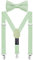 BODY STRENTH Jungen Herren Hosenträger und Fliege Set Elastisch Verstellbar, Salbeigrün, 47 (adult)