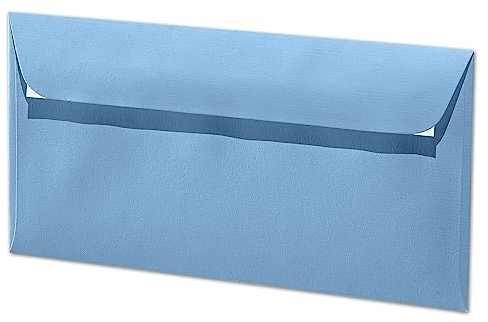 ARTOZ 200x Briefumschläge DIN Lang Marienblau 100 g/m² selbstklebend - DL 224x114 mm - Kuvert ohne Fenster - Umschläge mit Haftklebung Abziehstreifen