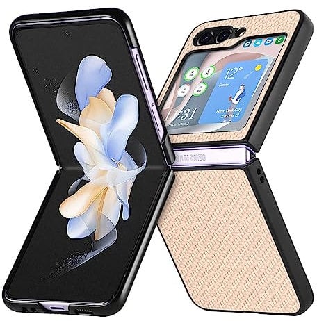 for Samsung Z Flip 5 5G Case Galaxy Z Flip 5 5G Case, Silicone Shockproof Drop Protection Slim Soft TPU Bumper Cover for Samsung Galaxy Z Flip 5 5G Phone Case,Apricot