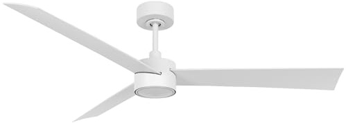 LUCCI AIR Climate IV Deckenventilator mit LED Leuchte, 3 Flügeln mit 132 cm Durchmesser, leiser und sparsamer Motor mit 6 Geschwindigkeiten, inklusive Fernbedienung und Leuchtmittel (Weiß)
