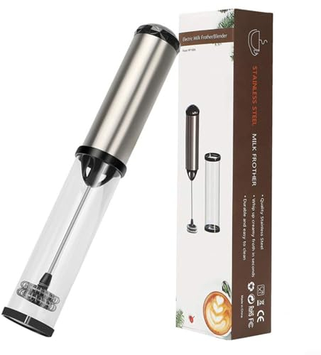 HEIBTENY Espumador de leche eléctrico, batidor de leche eléctrico, mini batidora de bebidas, batidora de café para espumador de leche para latte, té matcha, capuchino