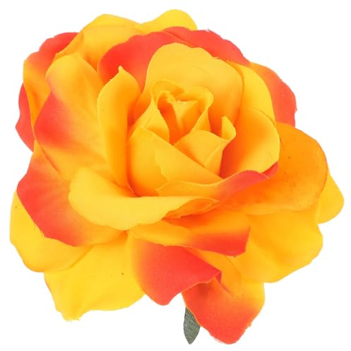 FRCOLOR 2 in 1 Rose Flower Hair Clip and Brooch Pin Simulated Floral Hair Accessory for Women Party Wedding Prom Everyday Styling