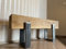 TV-Konsole aus Eiche Massivholz 21x21cm, Fernsehtisch, TV-Unterschrank (Balkenlänge 190cm)