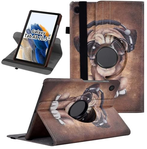Ceysin Rotating Case for Samsung Galaxy Tab A8 10.5 Inch 2021 2022 Tablet (SM-X205N/X200N/X207), 360 Degree Rotating Protective Stand Cover with Auto Wake Sleep for Galaxy Tab A8 (Cute Dog)