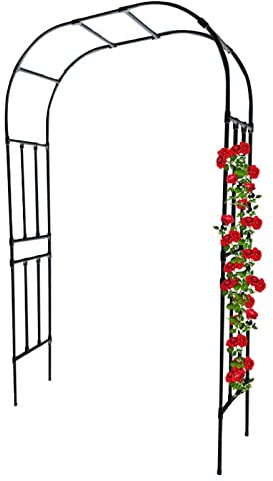 Rosenbogen Torbogen Rankhilfe Großer stehender Gartenbogen, Pergola-Laube, romantischer Deko-Hochzeitsbogen, Wachstumsunterstützung für Kletterpflanzen, Stahl, 2,4 m hoch, einfache Montage (Größe: 20