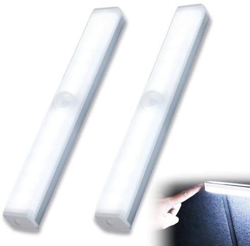 2 Stück Auto Kofferraum LED Nachtlicht, LED Leiste, Magnetisch USB LED Auto Innenraumbeleuchtung Lichtleiste, LED Strip Leiste mit Schalter für PKW LKW Wohnwagen Lager Treppe Zimmer