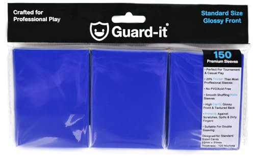 Guard-it - 150 fundas azules de tamaño estándar para cartas coleccionables – Protectores de mazo premium para Pokemon, Magic: The Gathering y Lorcana