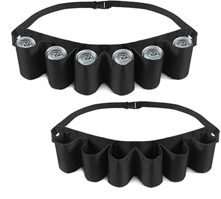 Scinzene Trinkhelm und Biergürtel Set – Verstellbarer Bierhalter für 6 Dosen Faschingskostüme Männer Lustig, Perfekt für Festival, Camping, Karneval, Bier Kostüm, Männer JGA Party