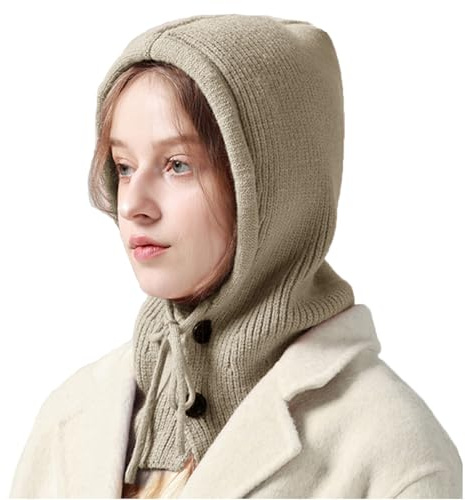 YAMEE Winter-Sturmhaube aus Strick Damen Warme,Wintermütze Herren Mode Weich Hautfreundlich,Nackenwärmer Winddichte Kapuze für Damen,Fahrrad-Skimaske,Gestrickte Gesichtsabdeckung für Sport im Freien