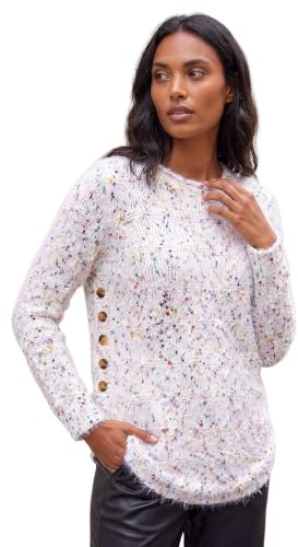 Roman Women Ribbed Jumper for Women UK Ladies Curved Hem Sweater Stitch Detail Pullover Chunky Knitwear Knit Winter Autumn Textured Oversized Soft Cosy Comfy