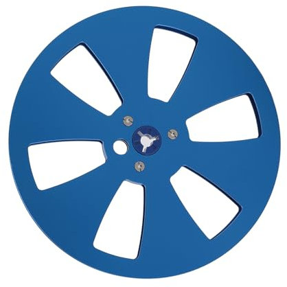 1/4 7 Inch Empty Tape Reel, 6 Hole Open Reel Sound Tape Empty Reel, Aluminum Alloy Take Up Reel to Reel Small Hub for TEAC Studer Opening Machine Parts for Recording (Blue)