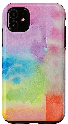 Ästhetische Pastell-Regenbogen-Aquarell-abstrakte Kunst Hülle für iPhone 11