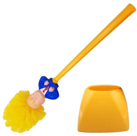 Donald Trump WC-Bürste mit Halter, lustiges Trump-Prank-Paket, Trump-Toilettenbürste, mach Deine Toilette Wieder großartig, stabil und langlebig, gründliche Reinigung (Bürste + Basis)