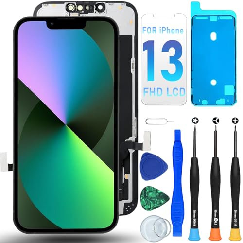 DIGI4U für iPhone 13 LCD Display Bildschirm Ersatz, 6,1 Full HD 3D Touch Truetone Face ID für iPhone 13 Display Digitizer Reparaturkits(A2482, A2631, A2633, A2634, A2635)