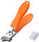 Stainless Steel Nail Cutter & Trimmer with Catcher– Anti-Splash, Slanted Tip Nails Pliers&Clipper for Fingernails & Toenails, Pedicure Manicure Tool for Thick Nails, Home & Salon Use (Orange)
