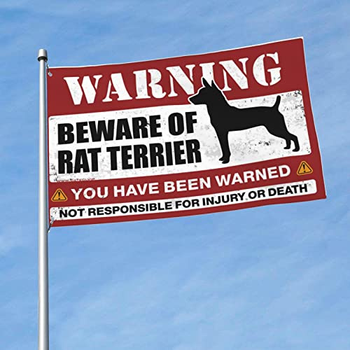 Herren-Flagge mit Aufschrift Beware Of Rat Terrier (30 x 45 cm)