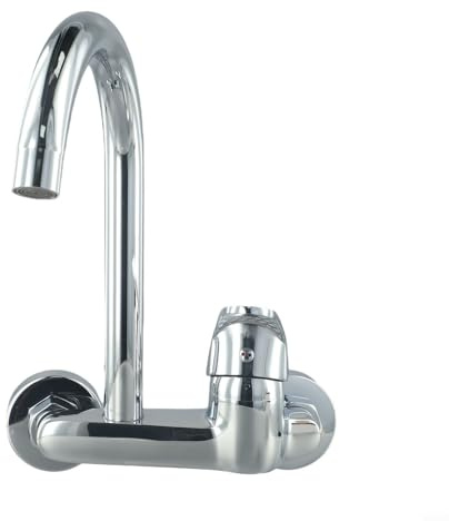 Jotekonoby Rubinetto miscelatore per lavello da cucina in ottone cromato per acqua calda e fredda rubinetto per interni ed esterni Utility balcone aree di lavaggio maniglia singola