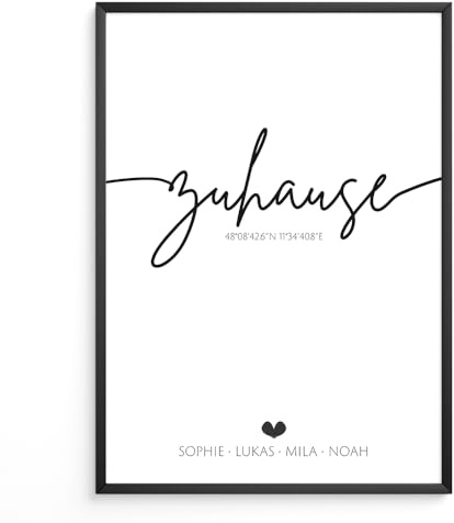 Adel Bags Personalisiertes Poster & Wandbild, Personalisierte Familienkarte | Personalisierte Geschenke, Wanddekoration, Geschenkidee, Anpassbares Poster mit optionalem Rahmen, Größe A3/A4