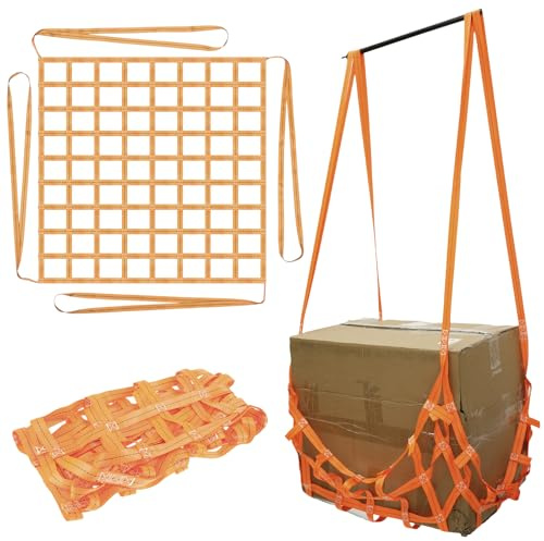 CBWERBB Cargo Hoisting Nets,1x1M Polyester Hoisting Net Safety Moving Net Straps,300KG High Load Capacity Handling Moving Strap Square Mesh Handling Straps for Loading and Unloading Cargo