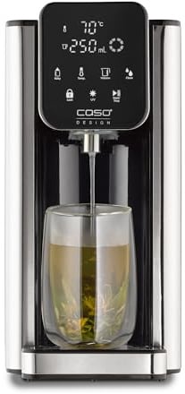 CASO HW 666 INOX UV - Heißwasserspender mit UV-Technologie, hygienische Wasserreinigung für Babynahrung, 40-100°C, 2600 Watt, 2,7 Liter, energiesparend, Heizelement aus Edelstahl, mit Wasserfilter