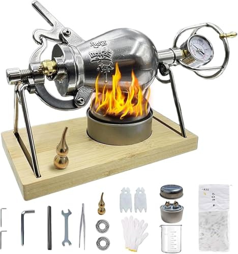 Macchina per Popcorn, Pentola A Pressione Ad Aria Calda per Popcorn, Cannone per Popcorn Cinese con Manometro di Precisione per Feste In Casa(338ml)