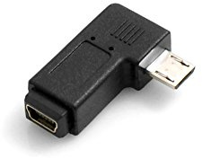SYSTEM-S Adattatore da mini USB a Micro USB maschio a 90° sinistro, angolo retto
