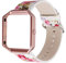 Gimartuk Echtes Lederband für Armbanduhr, Armband mit Blumenmuster, Armband Für Fitbit Blaze mit Stahlrahmen, damen, Flower+Rose Gold Frame, Small / Large