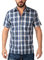 Rydale Men's Short Sleeved Shirts Check Patterned Summer Poly Cotton Work Casual Shirt (XL, Skerne Blue)
