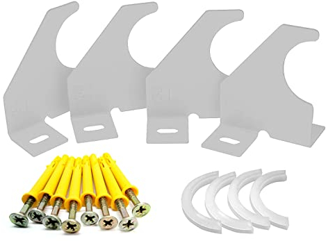 Designer Vertical Column Single Arm Universal Radiator Brackets (65 mm, White)