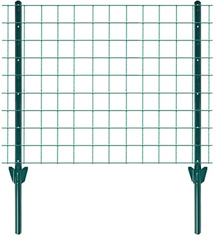 ESTEXO Zaun-Set Komplett-Set Volierendraht Zaun Draht Hasendraht Drahtzaun Drahtgeflecht 4eck Gartenzaun Drahtgitter mit Pfosten (Grün / 1x10 m / 25x25 mm)