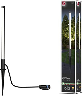 Paulmann 94530 Plug & Shine LED Außenleuchte Poller Pin IP65 incl. 1x5,5 Watt dimmbar Anthrazit Gartenbeleuchtung Aluminium, Kunststoff 3000 K