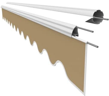 VANA Markisenstoff Volant für 3 m Markise Ersatzstoff Markisentuch Bespannung Sonnenschutz, nur Volant, fertig genäht, Maß 2,82 x 0,21 m, Design SPD006
