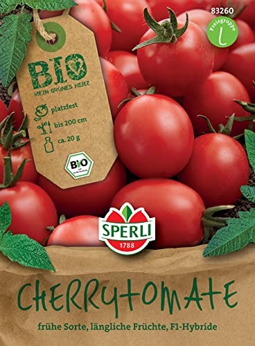 Sperli BIO Cherry-Tomatensamen, früh, F1 83260 - BIO - platzfeste Früchte - wüchsige Sorte - frühe Naschsorte - Saatgut, Samen Gemüse, Gemüse Pflanzen