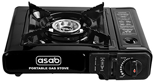ALBERT AUSTIN Portable Camping Gas Stove Black - Practical and Safe Portable Stove - For Camping and Travel - Travel Stove with Strong Heating Power