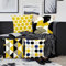 Aoihrraan Kissenbezüge 4er Set, Minimalistische Kissenbezüge Gelb Schwarz Blau Punktahornblatt Weicher Kurzer Plüsch Quadrat Kissenbezug für Sofa Couch Schlafzimmer Auto Stuhl Wohnkultur 45x45cm