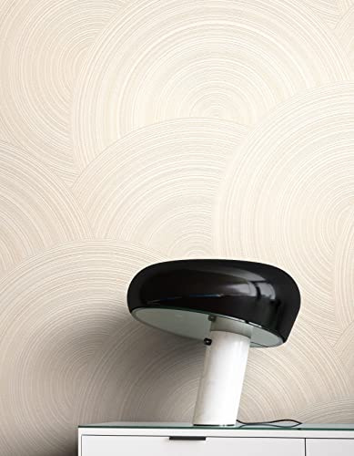 Newroom Tapete Beige Vlies Spiralmuster - Ethno Modern Ornament Kreise für Wohnzimmer Schlafzimmer