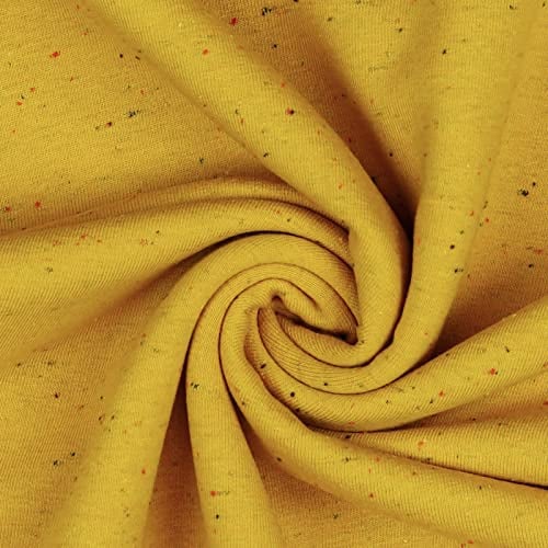 0,5m Sweat-Stoff Cosy Colours Meterware Oeko-Tex Sweatstoff Sweat Farbwahl, Farbe:013 - senfgelb