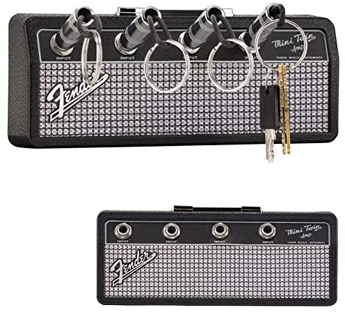 Yiddeoont Standard Jack Guitar Keychain Guitar Amp Key Holder Hook Wall Mounting(Black)