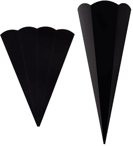 NEU 5er Pack Geschwister-Schultüte Rohling mit Steckverschluß, stabiler Karton 400g/qm, 6-eckig, 41 cm, Schwarz