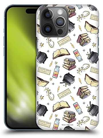 Head Case Designs Officially Licensed Harry Potter Hogwarts Pattern Deathly Hallows XIII Hard Back Case Compatible With Apple iPhone 14 Pro Max